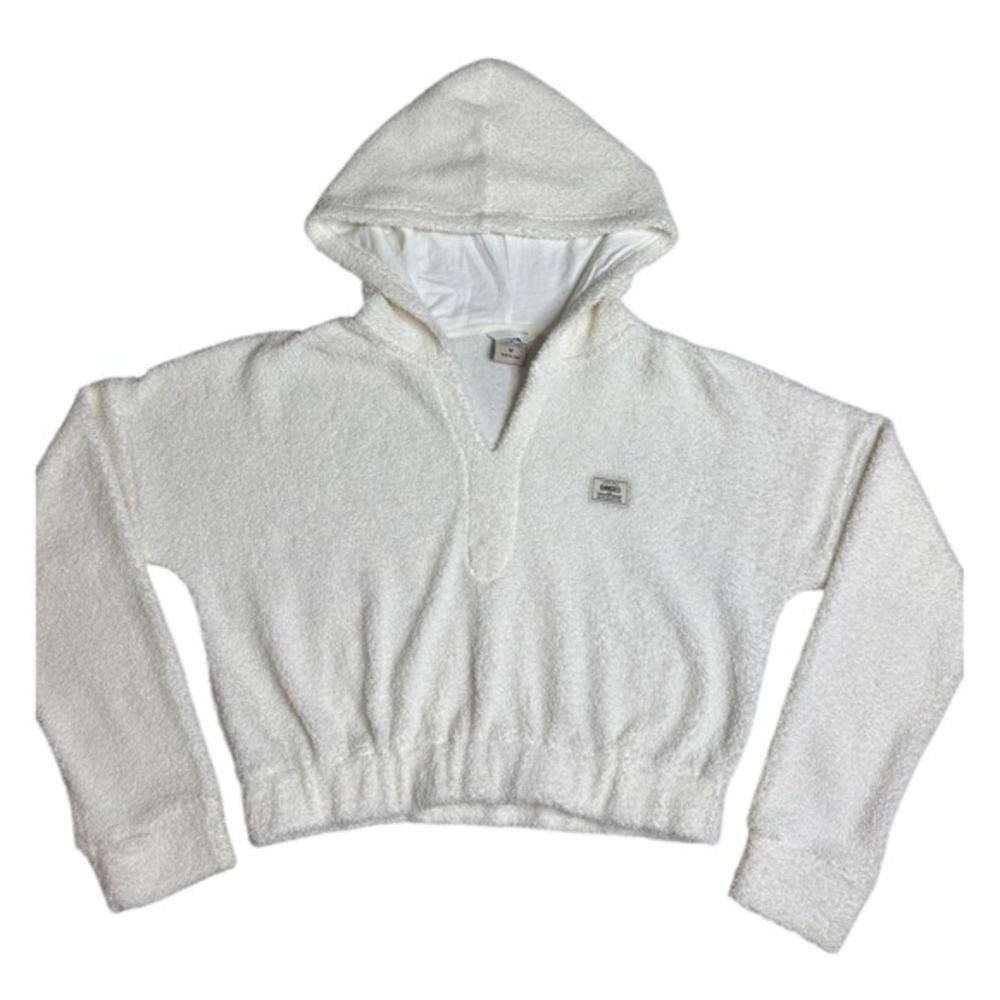 Banded Sherpa Cropped‎ Hoodie Boxy Pullover Size Medium